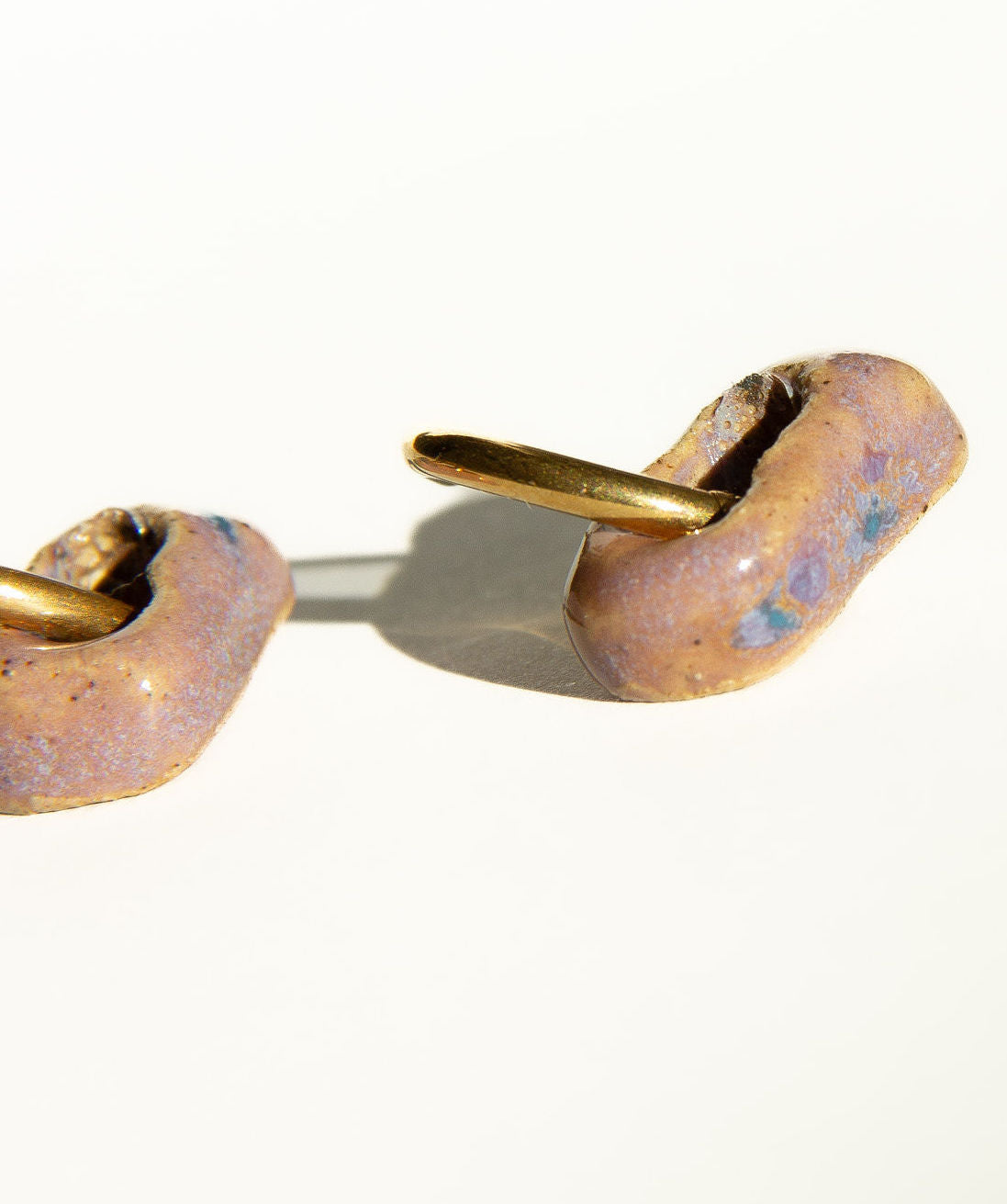 Azoia handmade ceramic earrings in Purple Blue — subtle small hoop, everyday elegance, statement jewelry made in Lisbon Portugal by Jadeo Studio