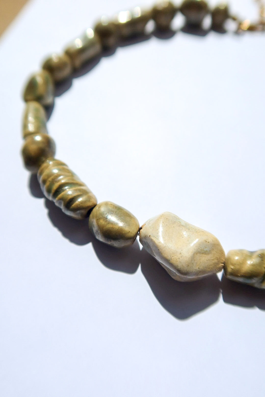 Limo handmade ceramic bead necklace — Maré Collection, one of a kind, made in Portugal by Jadeo Studio